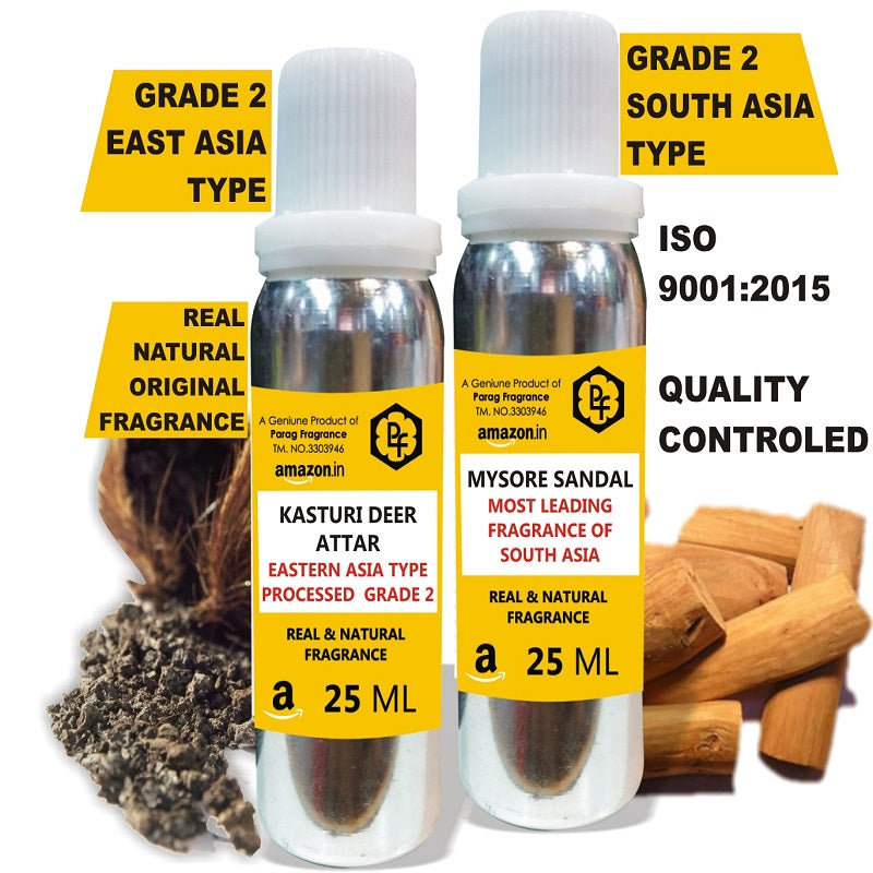 Kasturi Deer Mysore Sandal Attar 25ml Combo – Parag Fragrances