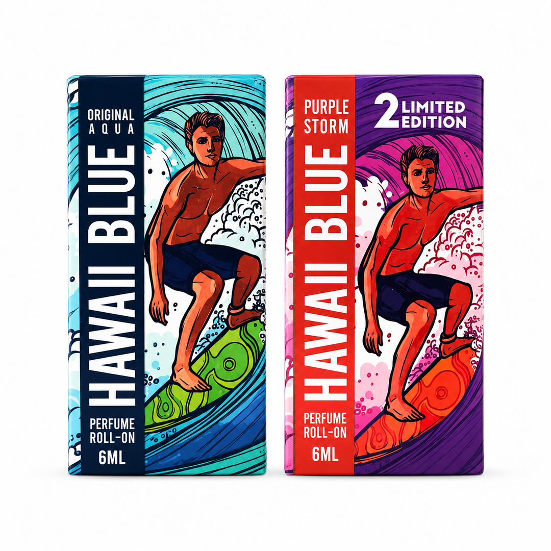 Parag Fragrances Hawaii Blue & Purple Storm Perfume Roll-On Combo Pack | Long Lasting Fragrance for Men & Women | Pocket Perfume Attar | 6ml x 2