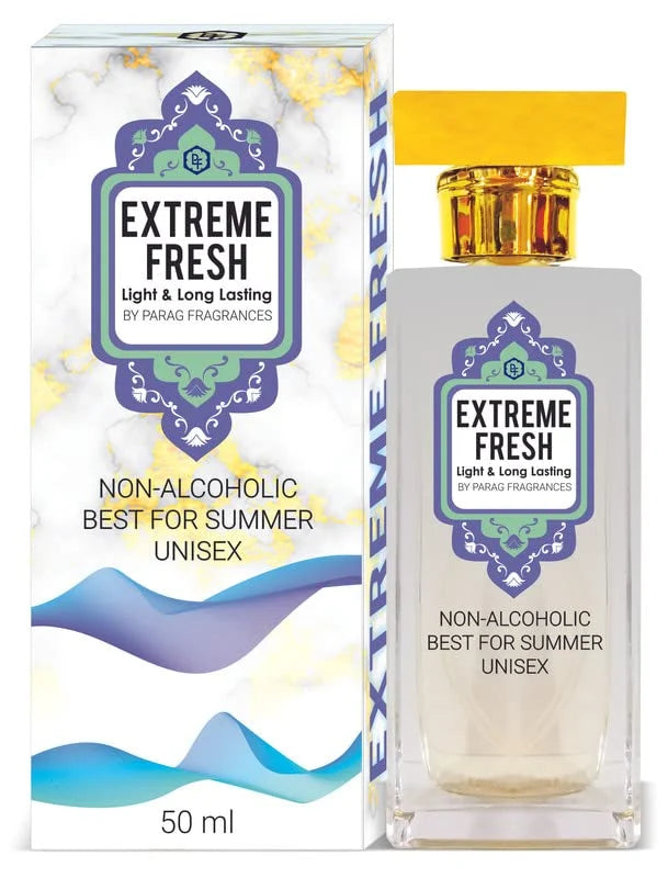 Parag Fragrances Extreme Fresh Alcohol Free Perfume Spray, 0% Alcohol & Extreme Long Lasting For Unisex, 60ml