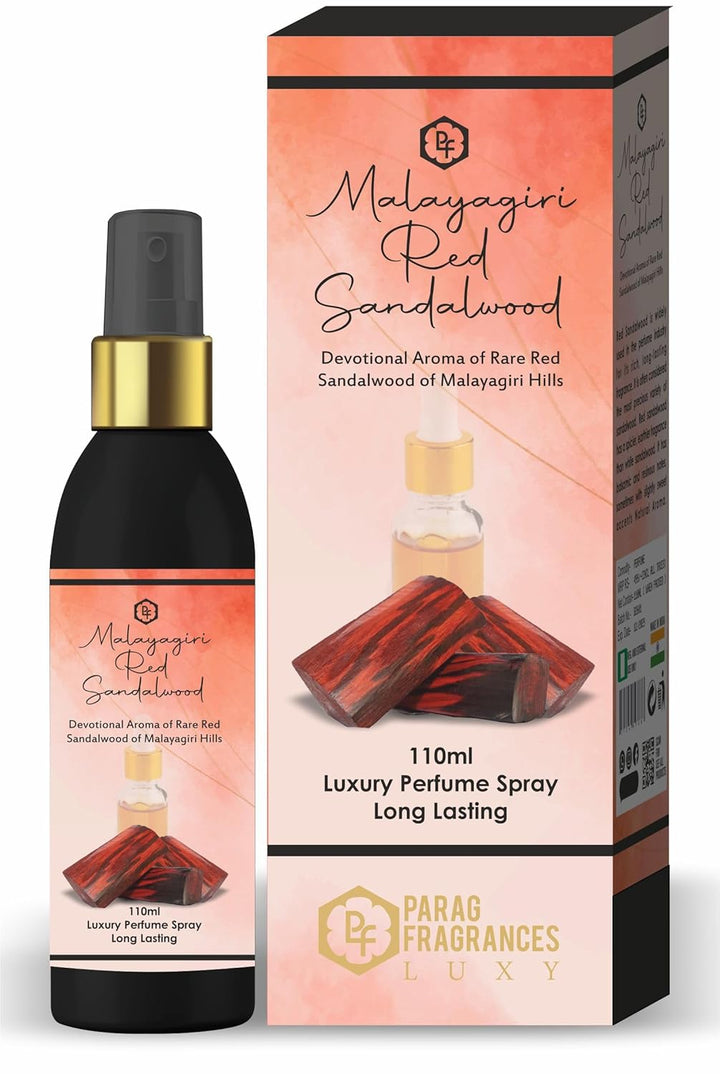 Parag Fragrances Maliyagiri Red Sandalwood Spray 110ml / Long Lasting Natural Perfume Spray of Red Sandalwood