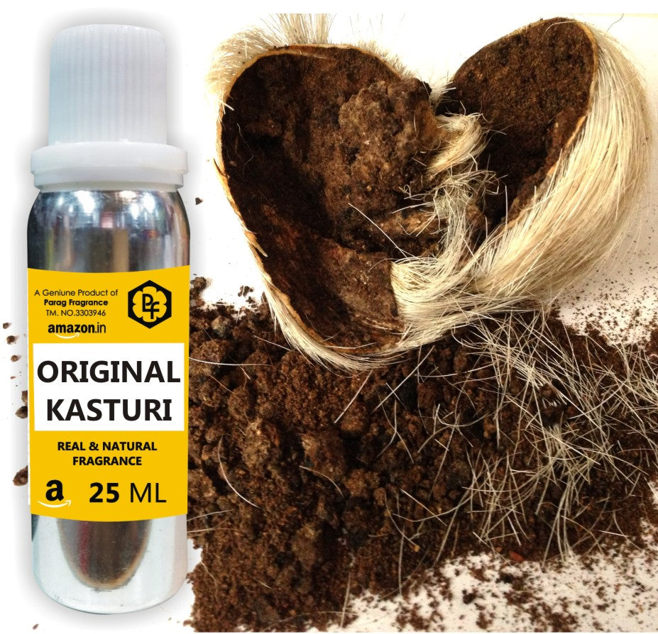 Black Kasturi Attar – 25ml, Traditional Alcohol-Free – Parag