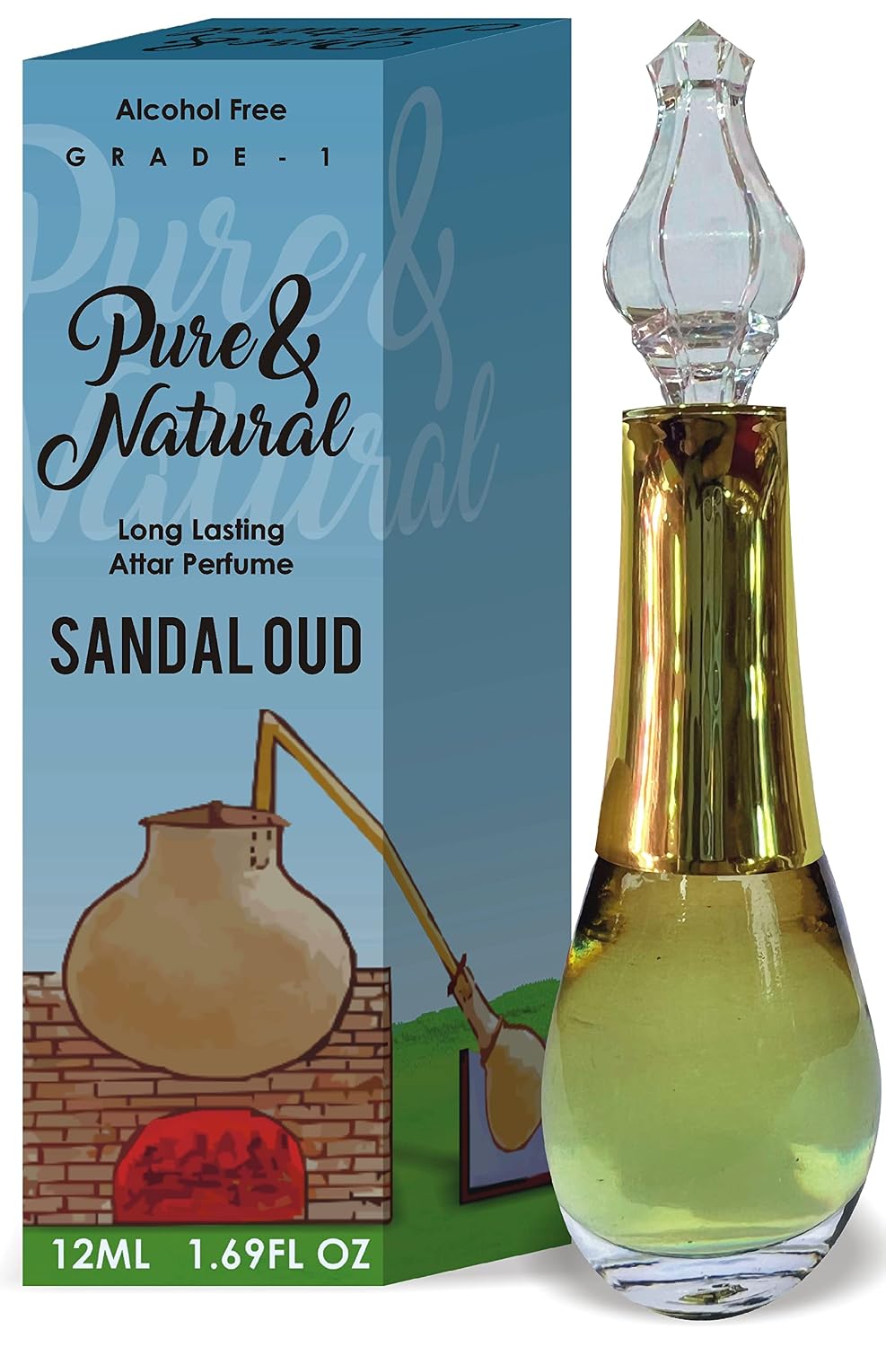 Parag Fragrances Sandal Oud Attar/Natural Perfume Oil 12Ml Pure & Natural Diamond Series