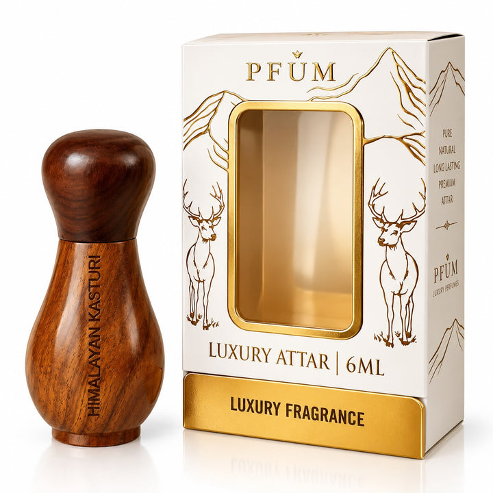 Parag Fragrances Himalayan Kasturi Luxury Wooden Attar Natural Fragrance | 0% Alcohol Long Lasting Attar Perfume | Premium Gift for Men & Women | 6ML