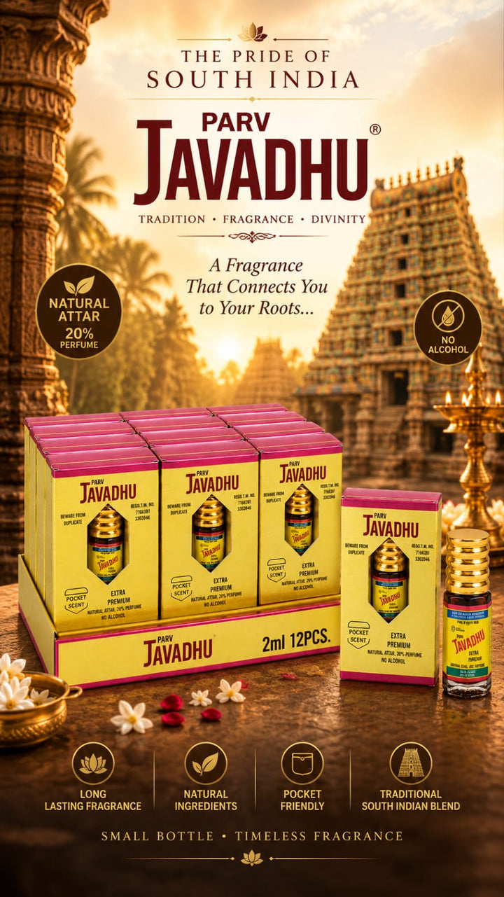 Parag Fragrances PARV Javadhu Pocket Attar Perfume 2ml (Pack of 12) | Extra Premium Natural Attar | Long Lasting Roll-On Perfume Oil | Alcohol-Free Pocket Scent | Unisex | Travel Friendly | Made in India