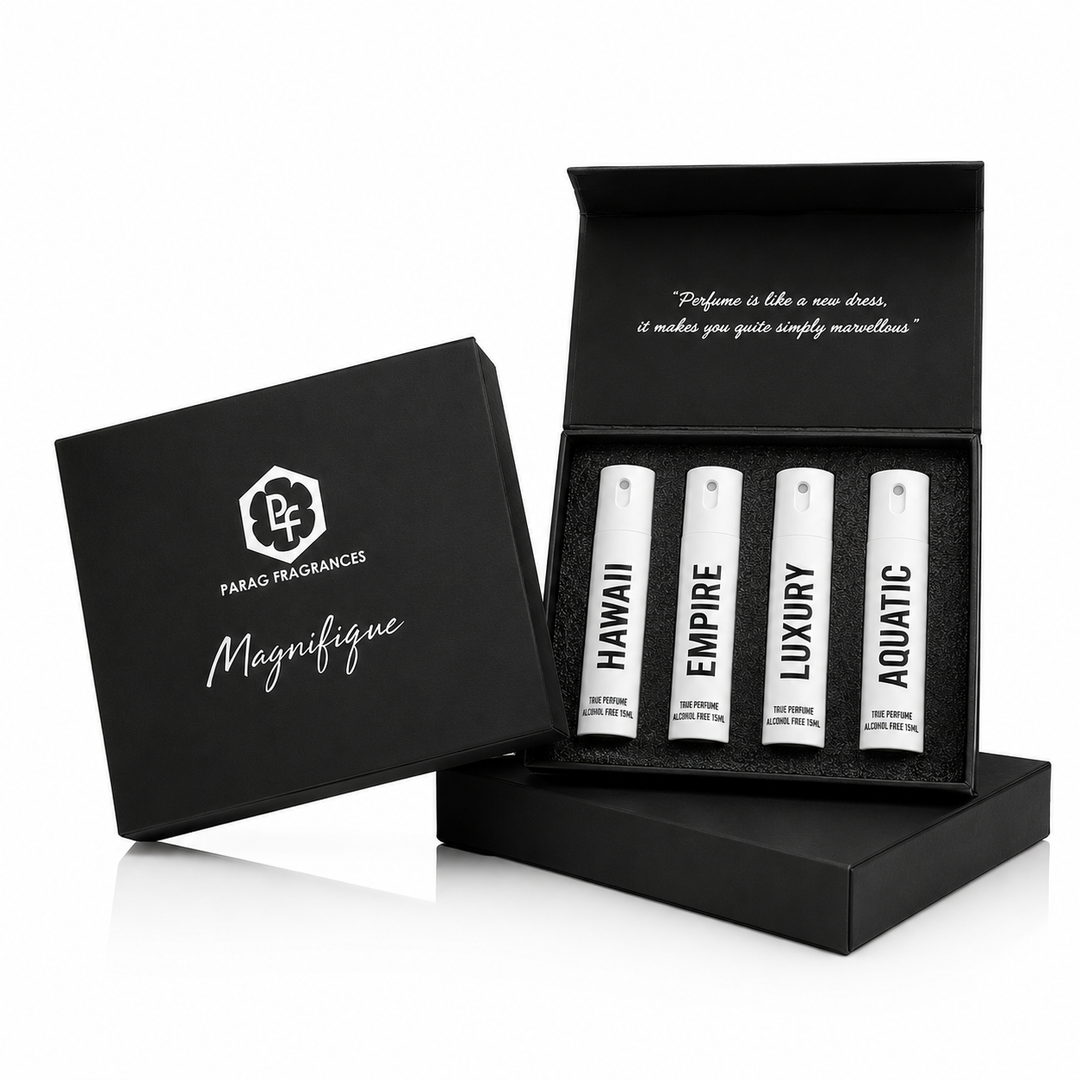 Parag Fragrances Top 4 Alcohol Free Long Lasting Gift Perfume Set Black