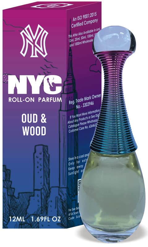 Parag Fragrances Oud & Wood NYC 12ml Attar | Fresh & Long Lasting Attar Liquid Perfume Series For Men