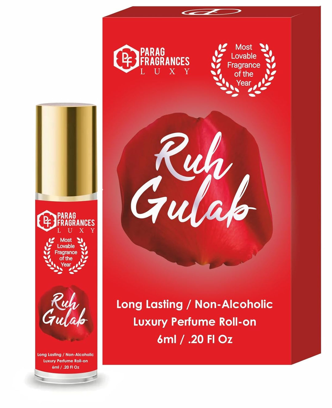 Parag Fragrances Alcohol Free & Long Lasting Attar Perfume Roll-On 6ml (Ruh Gulab)