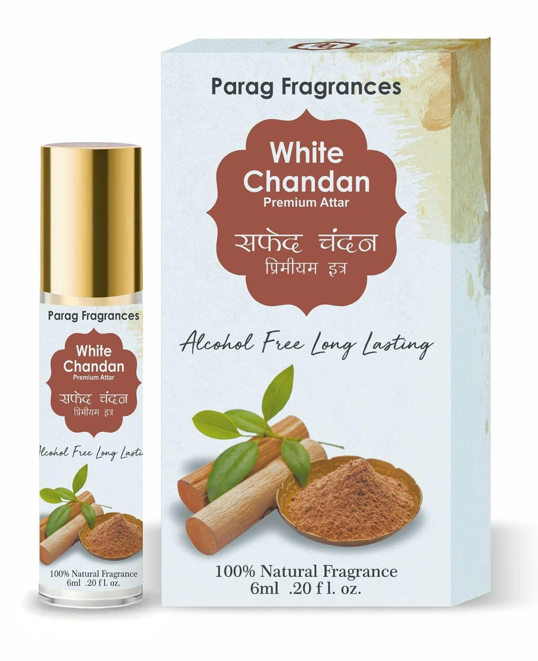 Parag Fragrances White Sandal 6 ml Attar Real and Natural For Personal and Religious Use